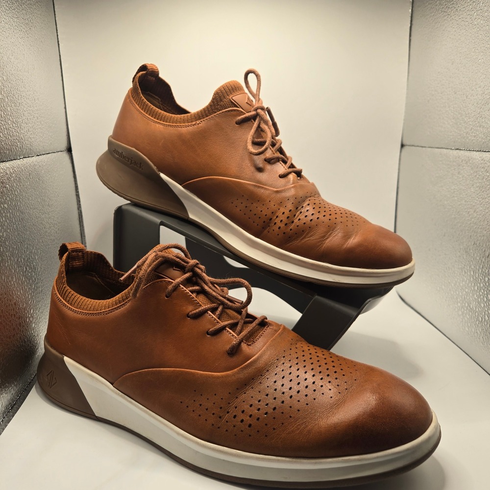 Amberjack  Leather Dress Shoes Mens Chestnut Brown Hybrid Sneaker